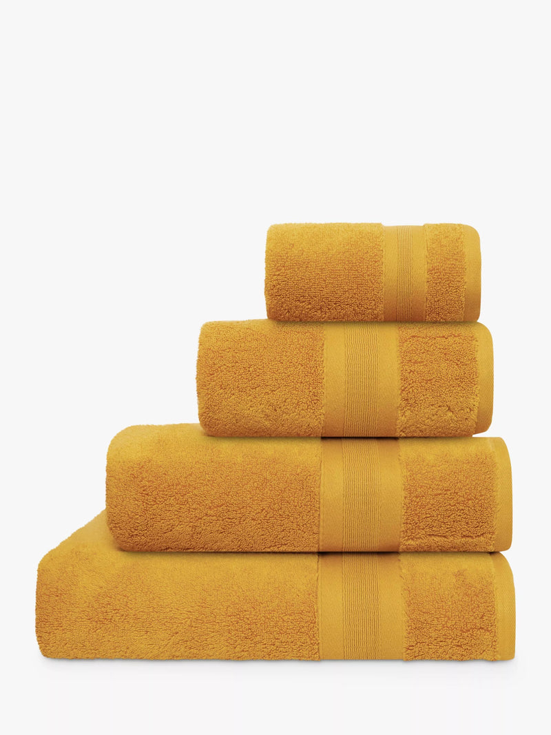 Jasper Conran London Zero Twist Cotton Fast Drying Towel, Ochre, Face Cloth, Pair
