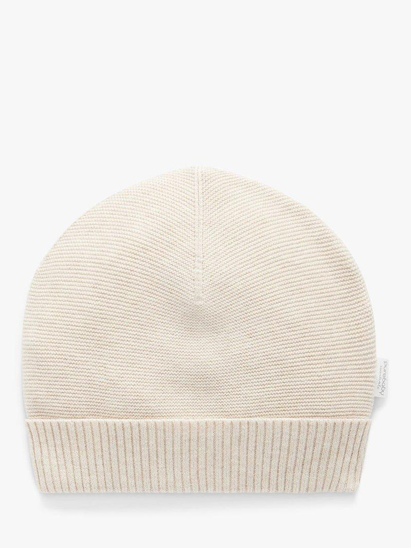 Purebaby textured beanie Wheat Melange - British product