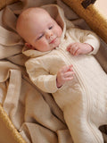 Purebaby quilted pramsuit Wheat Melange, imported from the UK