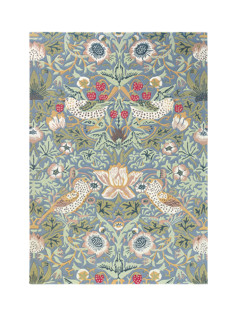 Morris & Co. Pure Strawberry Thief Rug - Ink L200 x W140cm