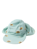 Lindex Baby UPF 50+ Bee Print Sun Protection Swim Cap, Light Turquoise