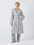 John Lewis Chevron Hooded Dressing Gown, Silver