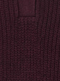 John Lewis Wool Cotton Blend Zip Neck Jumper, Berry