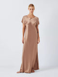 John Lewis Silk Maxi Nightdress, Champagne