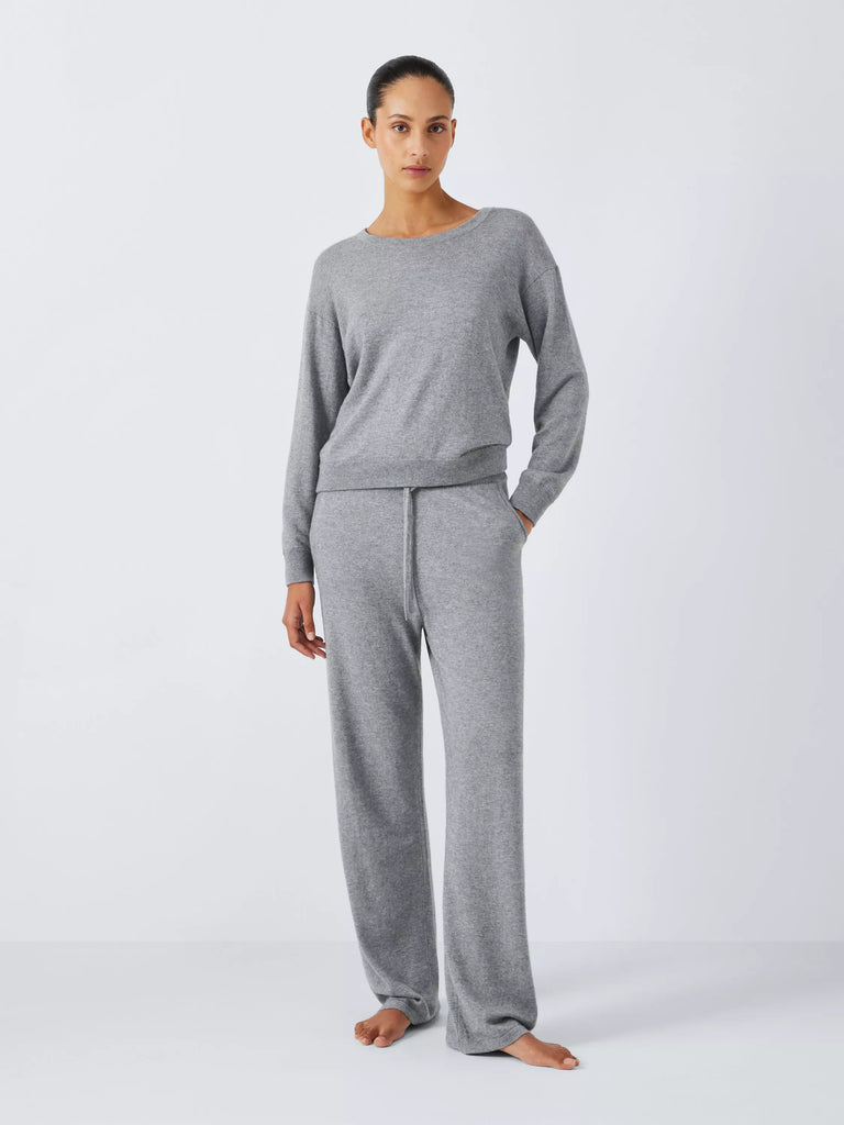 John Lewis Cotton Cashmere Pyjama Set, Grey