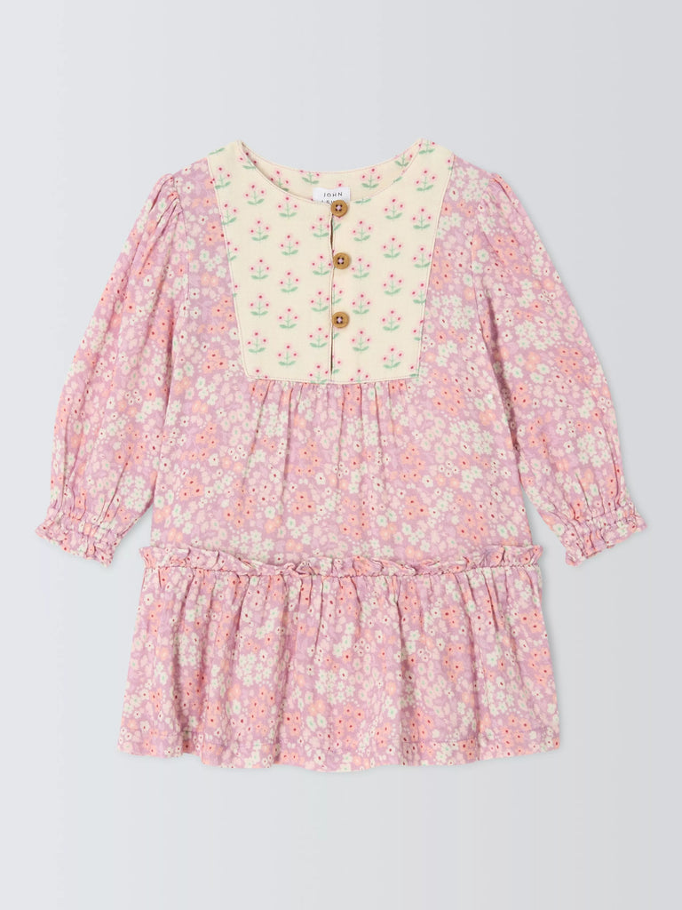 John Lewis Baby Patchwork Floral Dress, Multi