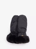 Barbour Primrose Faux Fur Cuff Mittens, Black