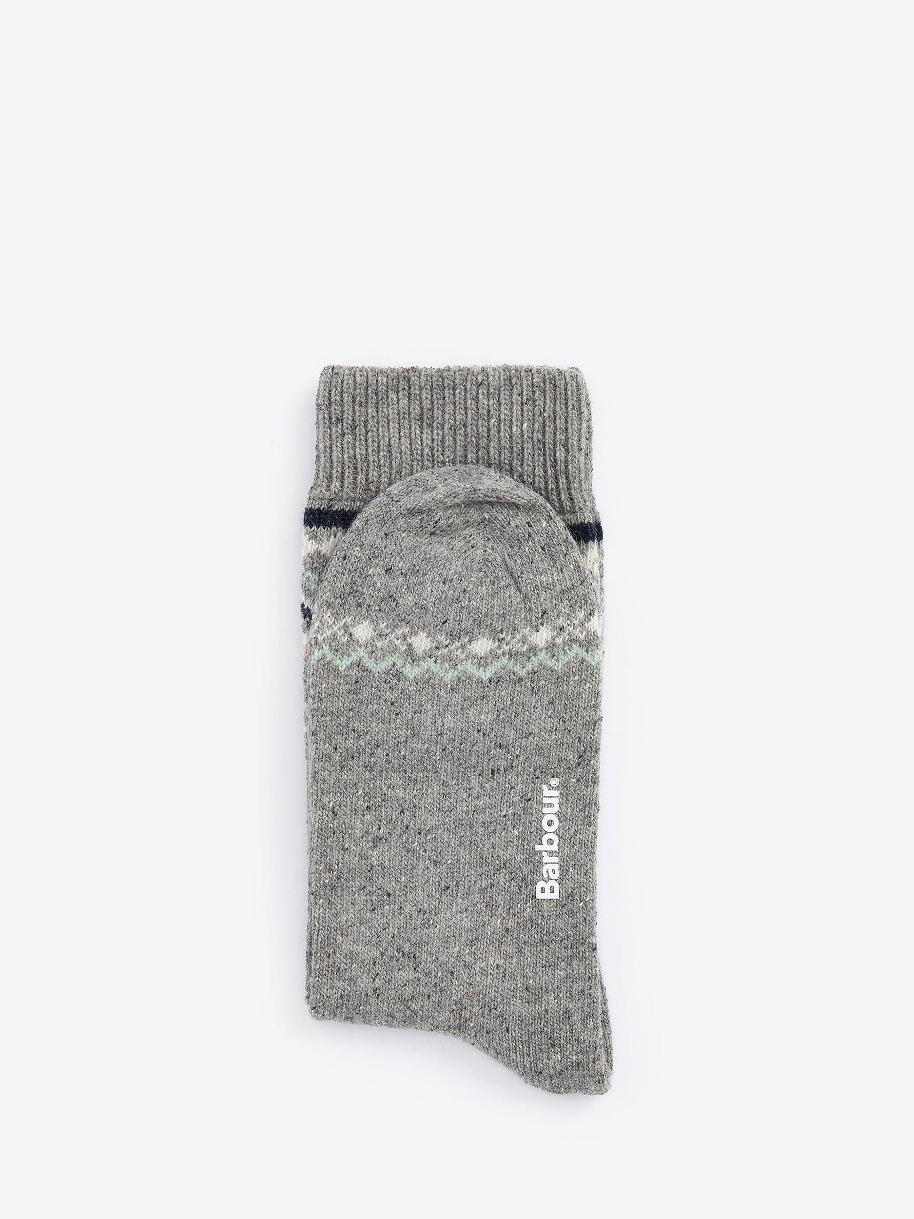 Barbour Anaise Fair Isle socks mid grey loden, UK version