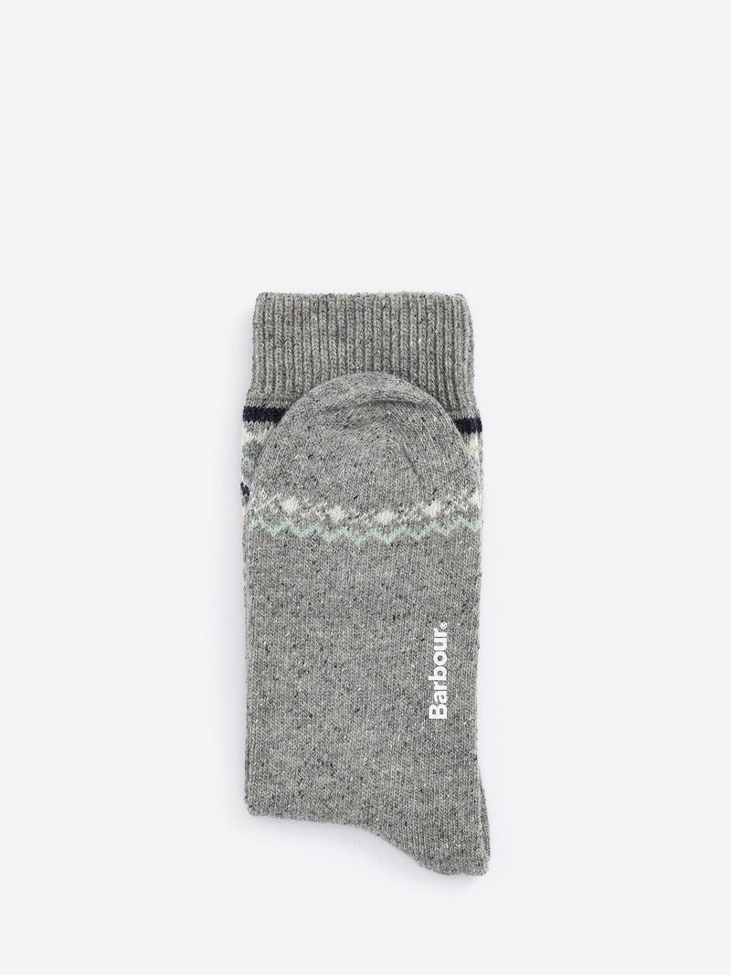 Barbour Anaise Fair Isle socks mid grey loden, UK version