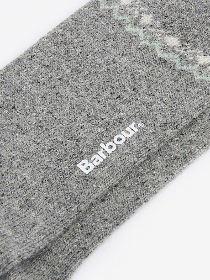 Barbour Anaise Fair Isle socks mid grey loden, UK version