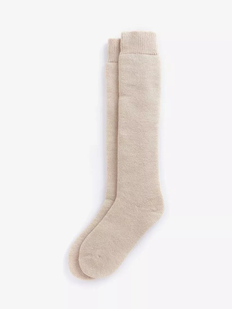 Barbour knee high welly socks in sand beige - British product