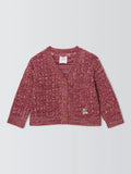 John Lewis Baby Cable Knit Cardigan, Berry