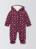 John Lewis Baby Bunny Animal Faces Snowsuit, Purple