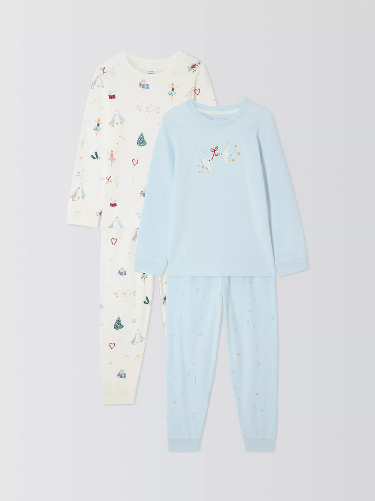 John Lewis Kids' 12 Days of Christmas Pyjamas, Pack of 2, Multi