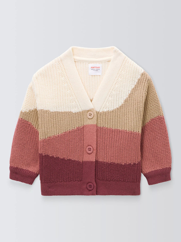 John Lewis ANYDAY Baby Wavy Cardigan, Multi