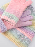 John Lewis ombre beanie hat and gloves set rainbow - British product