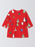 John Lewis ANYDAY Baby Christmas Long Sleeve Cotton Dress, Multi