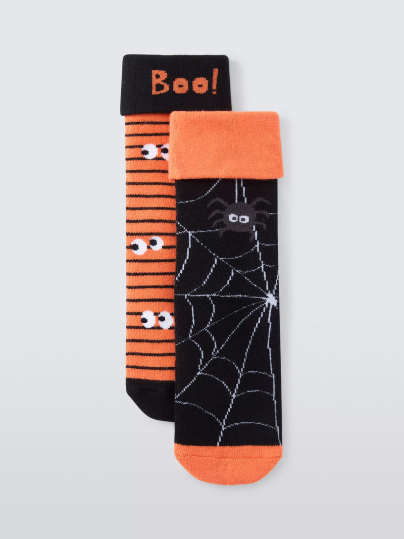 John Lewis Kids' Halloween Slipper Socks Multi Pack of 2