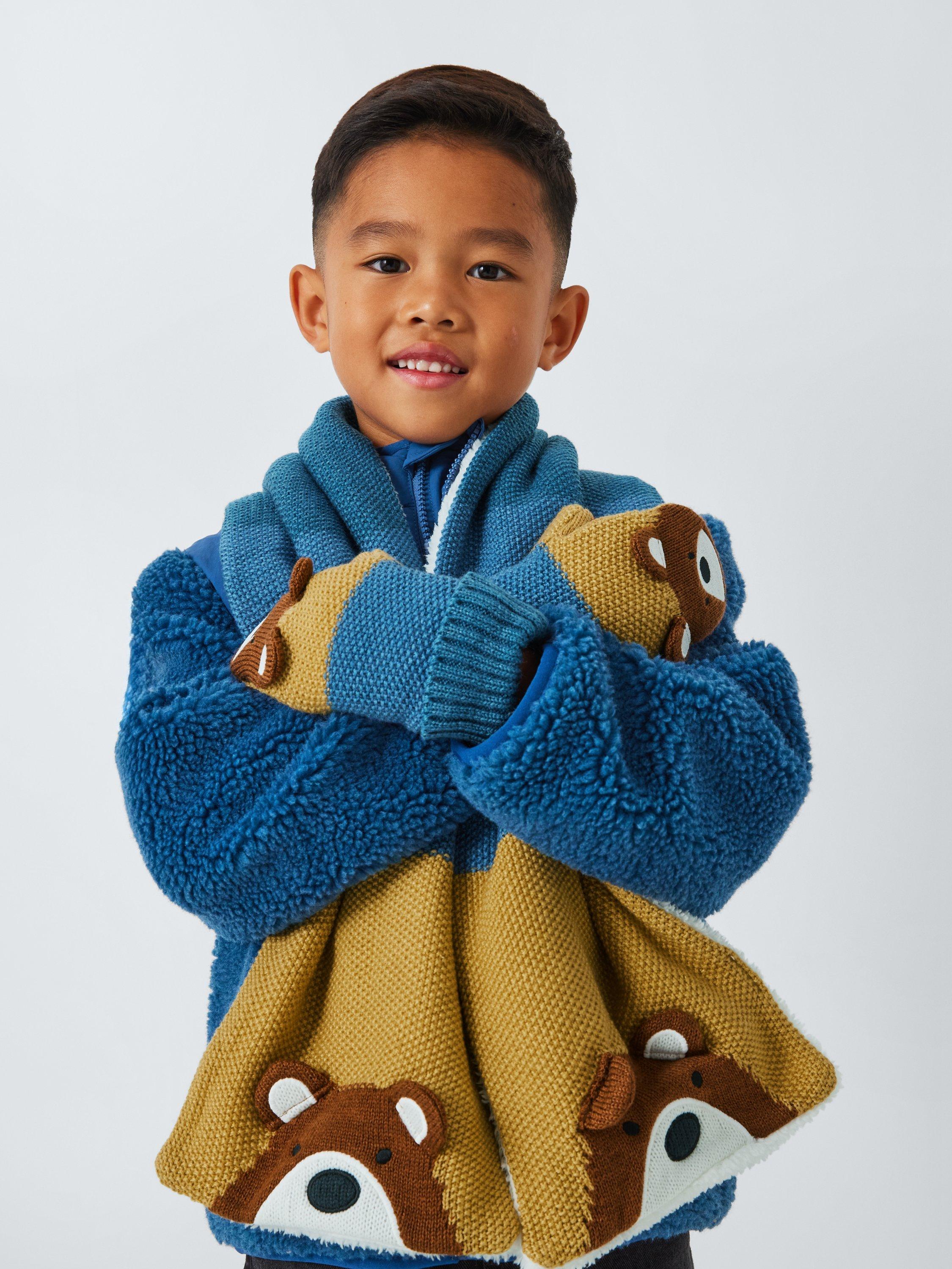 John Lewis Kids Knitted Bear Mittens Multi, UK version