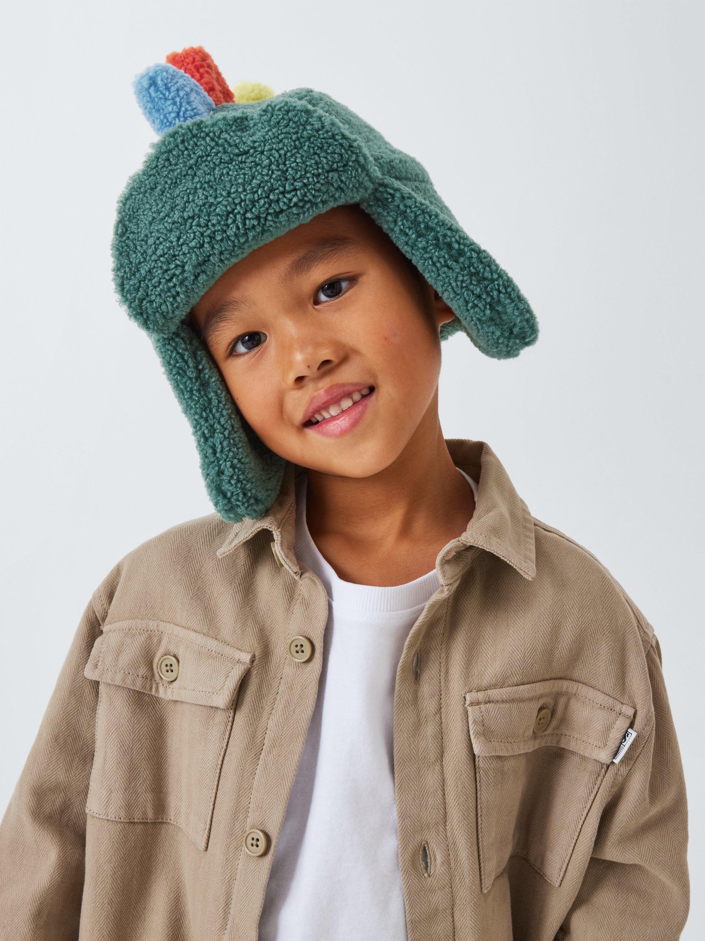 John Lewis kids' dino spike trapper hat green, UK version