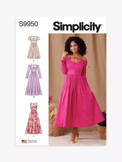 John Lewis Simplicity Misses' Spaghetti Strap Dresses Sewing Pattern S9950- Buy online at McGrocer