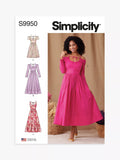 Simplicity S9950 spaghetti strap dress pattern, imported from the UK