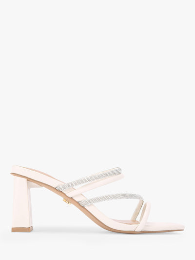 John Lewis Mules mit Diamant-Riemen und 7cm Blockabsatz aus Canvas – Online bei McGrocer kaufen