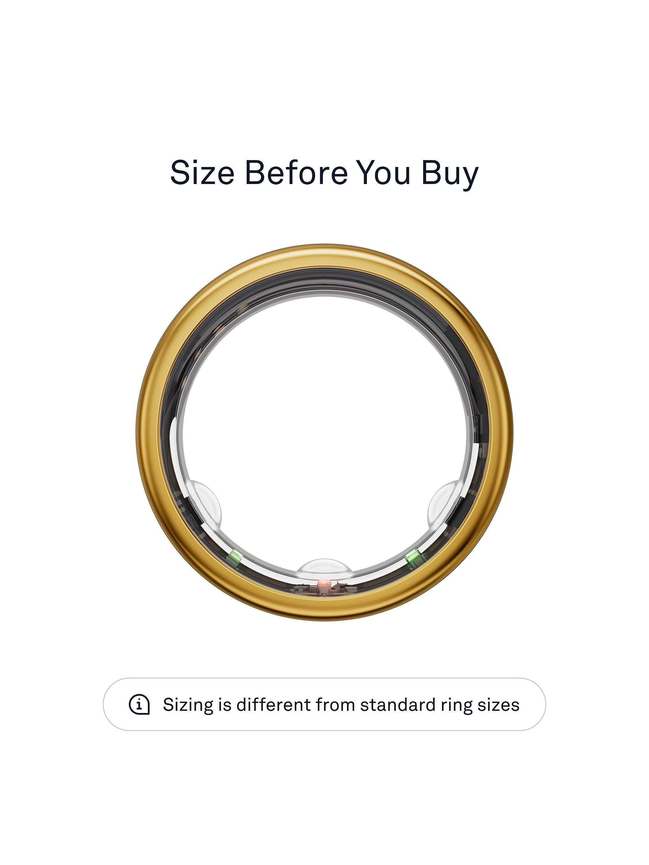 Oura Ring Gen3 Horizon Smart Ring Gold, imported from the UK