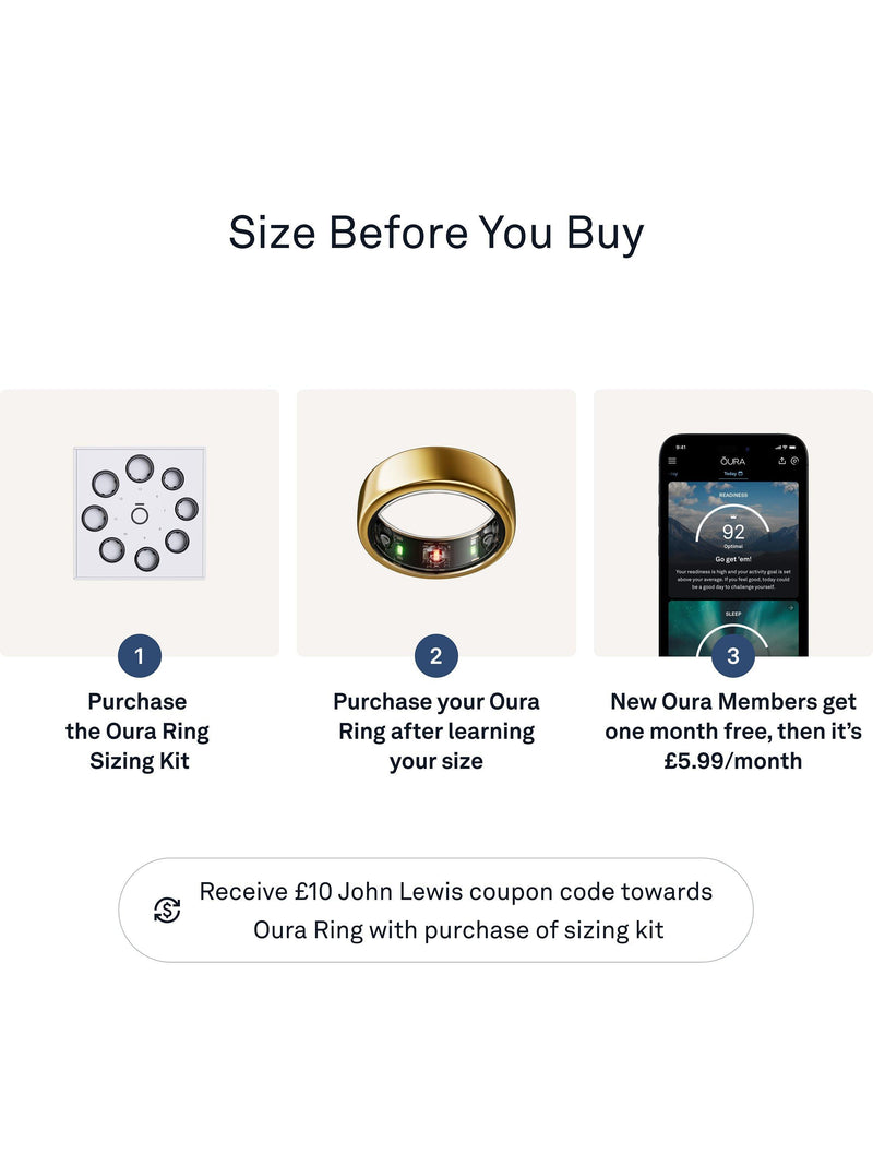 Oura Ring Gen3 Horizon Smart Ring Gold, imported from the UK