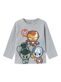 NAME IT Kids' Marvel  Avengers Cotton Top, Grey