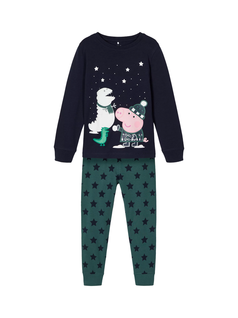 NAME IT Kids' George Pig Pyjama Set, Dark Sapphire