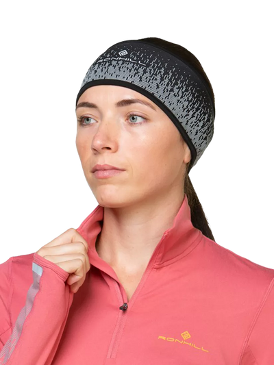 Bandeau de course unisexe Ronhill, noir/réfléchissant