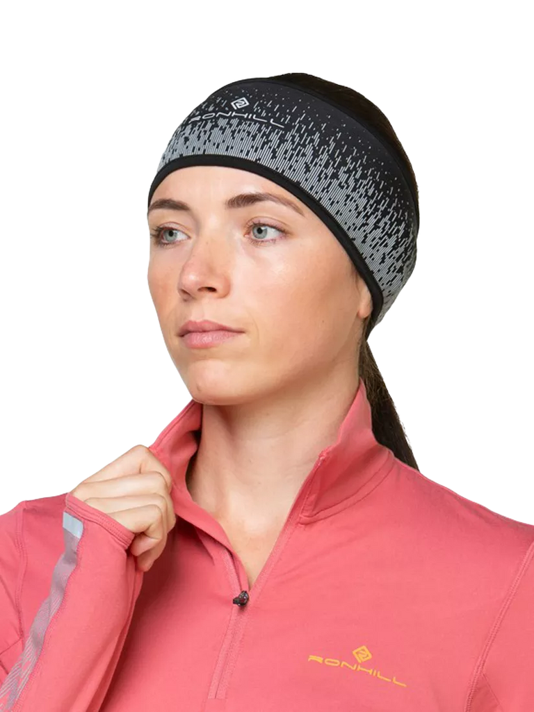 Ronhill Unisex Running Headband, Black/Reflect