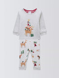 John Lewis Baby Embroidered Christmas Pyjamas, Grey