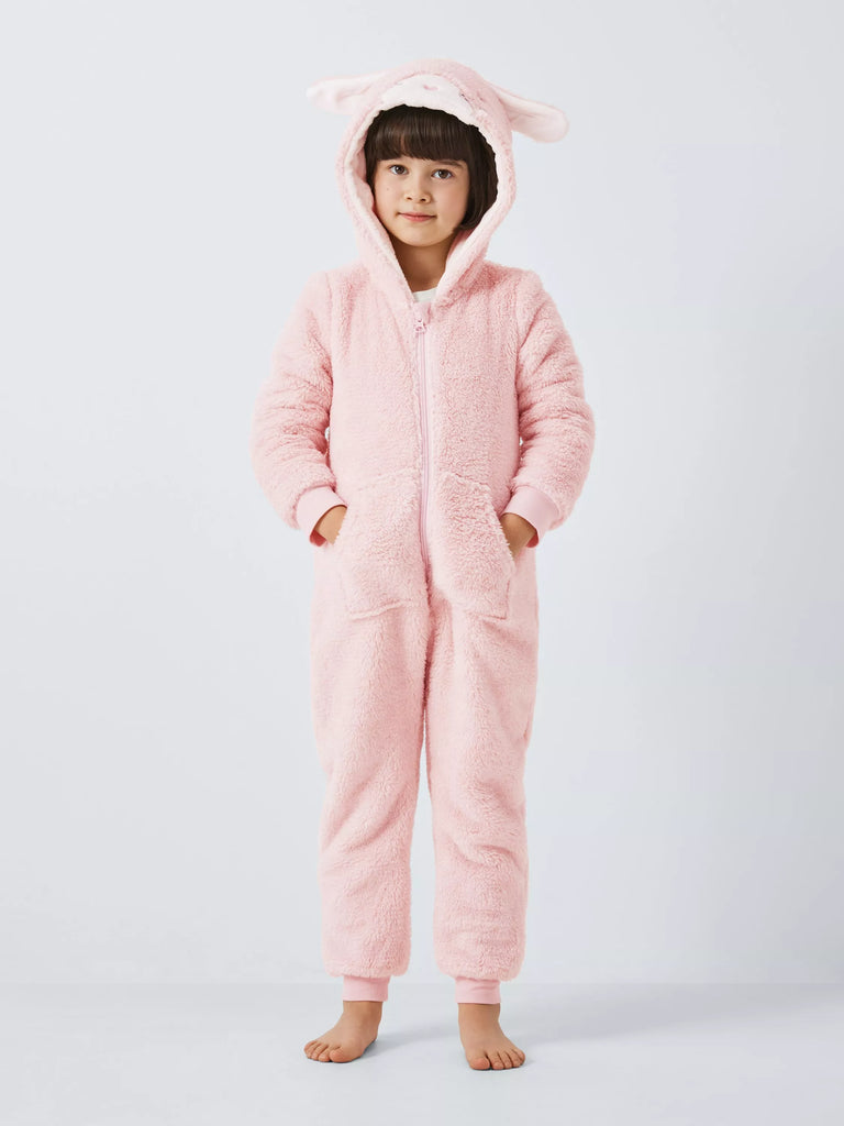 John Lewis Kids' Bunny Onesie, Pink