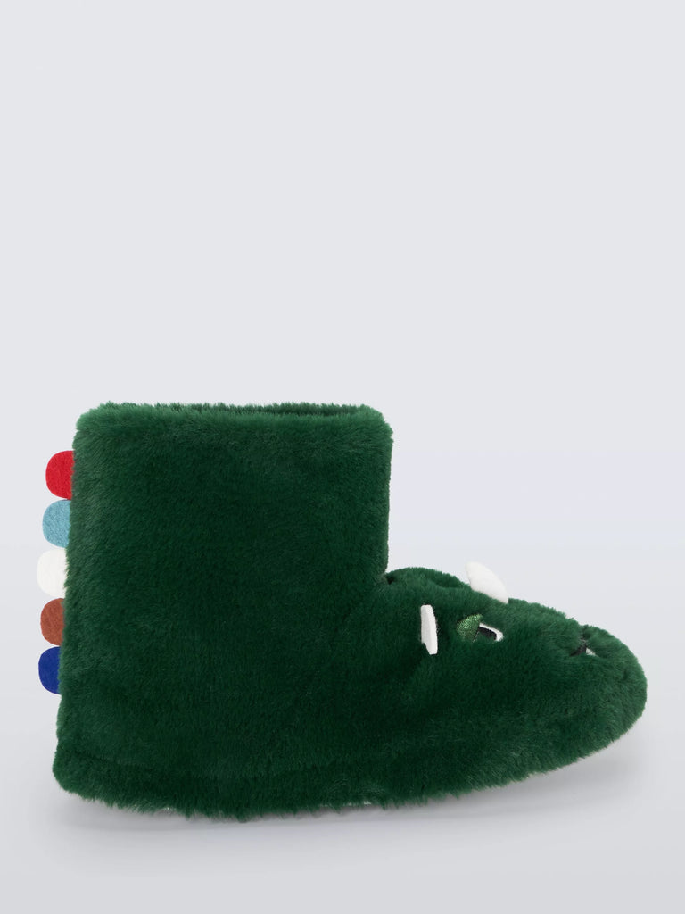 John Lewis Kids' Dino Slipper Boots, Green