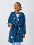 John Lewis Kids' Star Fleece Bath Robe, Blue