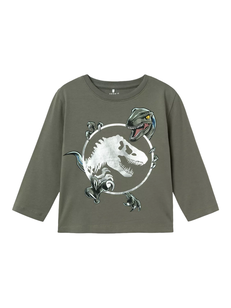 Jurassic Park Kids' Dinosaur Long Sleeve T-Shirt, Tea Leaf