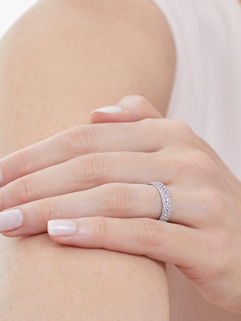 Jools by Jenny Brown silver half eternity ring cubic zirconia (British brand)