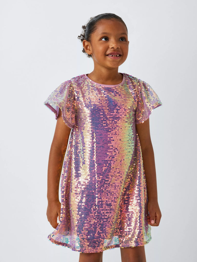 John Lewis Kids' Iridescent Sequin Party Dress, Multi