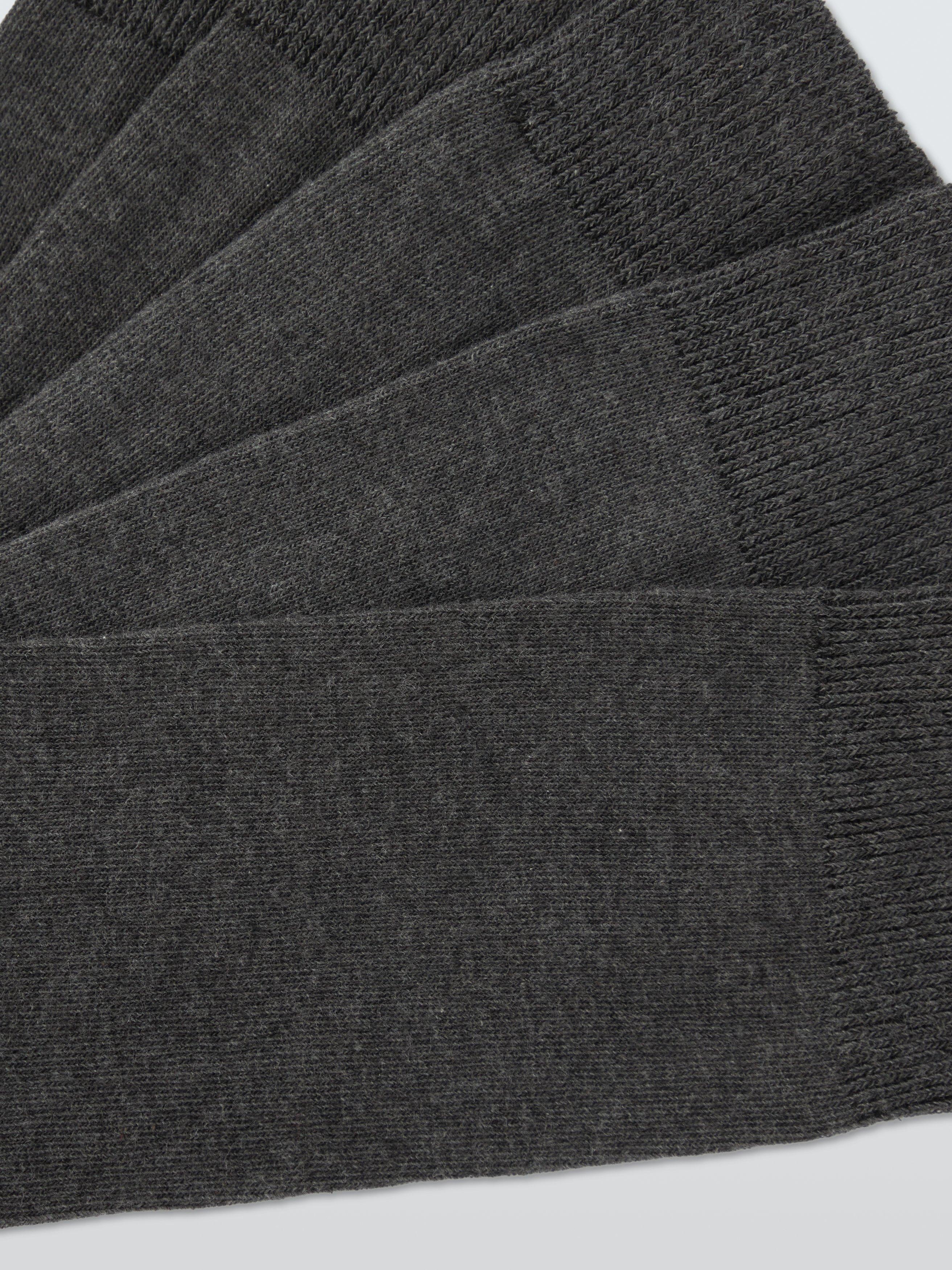 John Lewis charcoal cotton blend socks 5-pack, imported from the UK