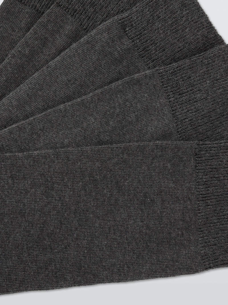 John Lewis charcoal cotton blend socks 5-pack, imported from the UK