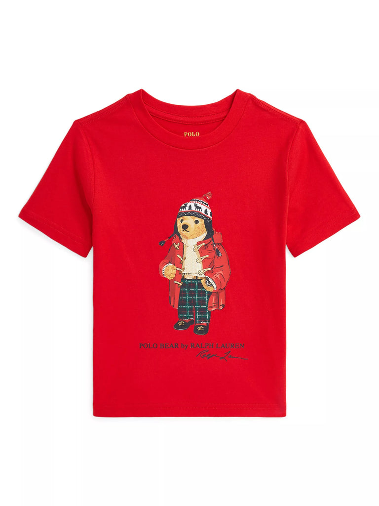 Polo Ralph Lauren Kids' Polo Bear Short Sleeve T-Shirt, Red Bear