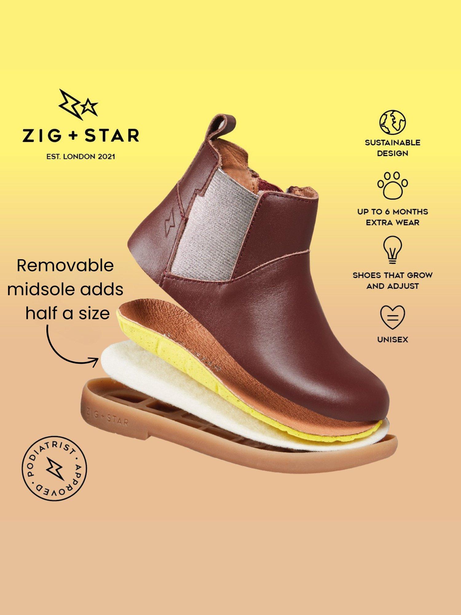 Zig+Star Kids Rockit Boot in Pewter colour finish (British brand)