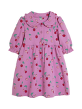 JoJo Maman Bébé Kids' Cherry Print Dress, Orchid