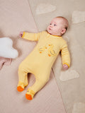 JoJo Maman Bébé Baby Duck Appliqué Zip Sleepsuit, Yellow