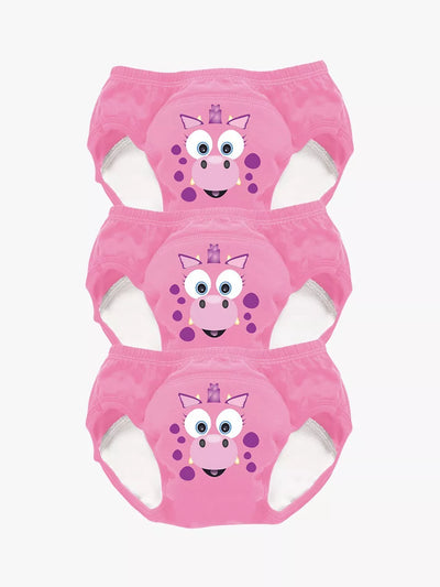 Culottes d'apprentissage de la propreté My Carry Potty Kids' Dragon Rose, lot de 3
