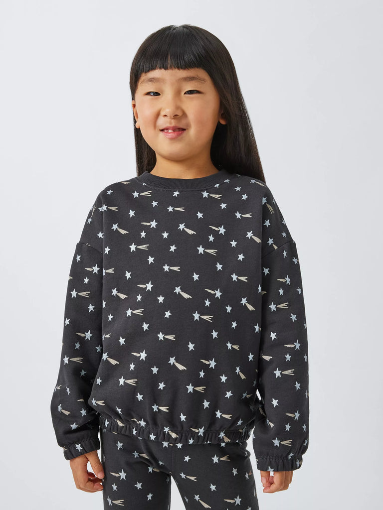 John Lewis ANYDAY Kids' Shooting Star Sweatshirt, Charcoal