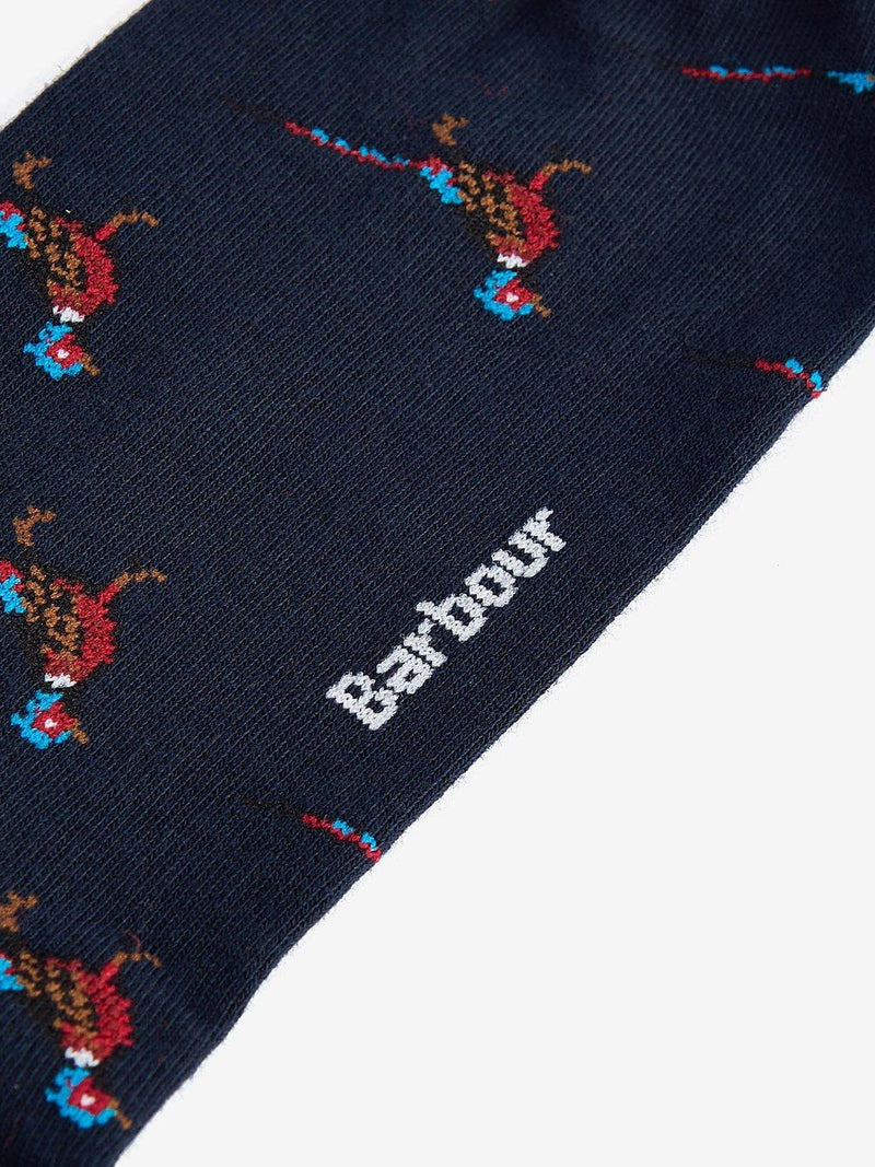 Barbour Mavin socks navy pheasant pattern - British product