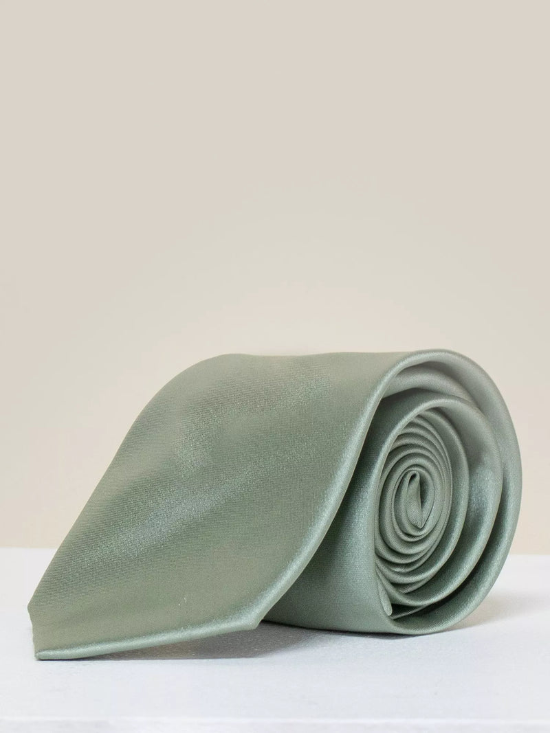 Rewritten Satin Tie, Sage Green, One Size